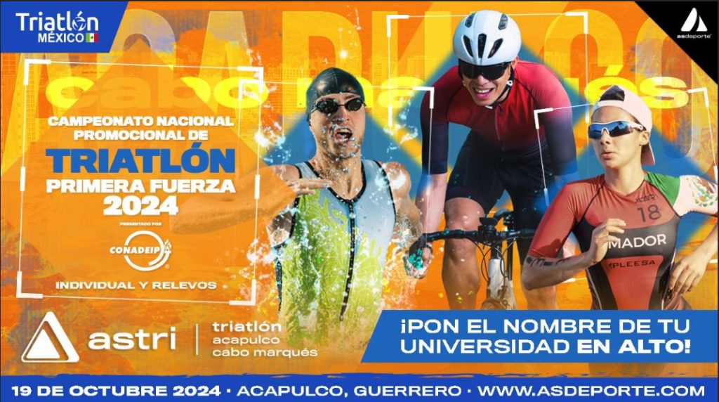 Acapulco será sede del Campeonato Nacional Promocional de Triatlón de Primera Fuerza 2024 CONADEIP